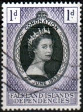 Falkland Islands Dependecies Queen Elizabeth II 1953 Coronation Fine Used