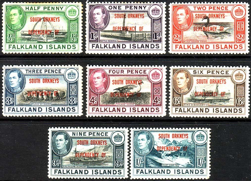 South Atlantic Stamp Stamps Falkland Islands South Orkneys 1944 Set