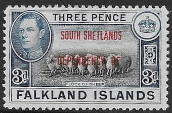 Falkland Islands Dependencies 1944 South Shetlands SG D4 Fine Mint