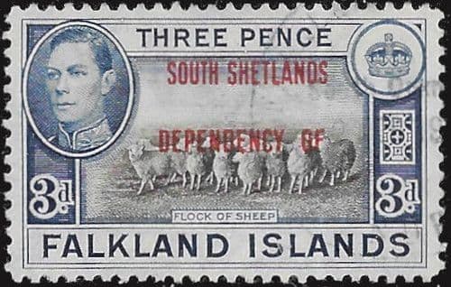 Falkland Islands Dependencies 1944 South Shetlands SG D4 Fine Used