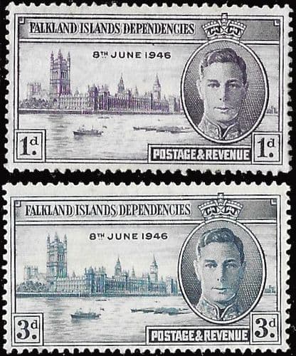 Falkland Islands Dependencies 1946 King George VI Victory Set Fine Mint