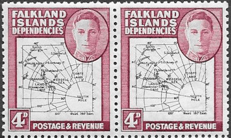 Falkland Islands Dependencies 1946 Map Pair SG G 5 Fine Mint