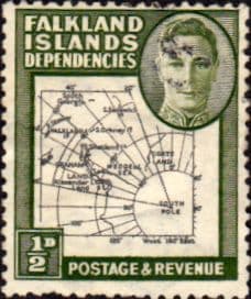 Falkland Islands Dependencies 1946 Map SG G1 Fine Used