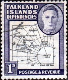 Falkland Islands Dependencies 1946 Map SG G2 Fine Used