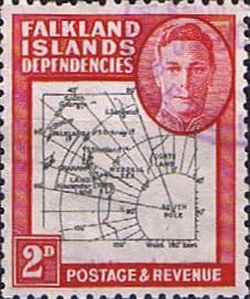 Falkland Islands Dependencies 1946 Map SG G3 Fine Used