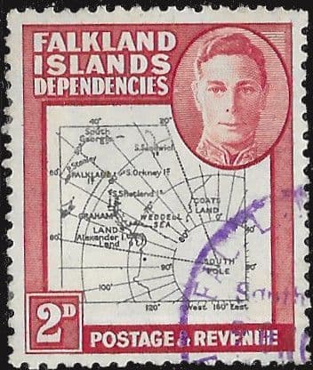 Falkland Islands Dependencies 1946 Map SG G3a Fine Used