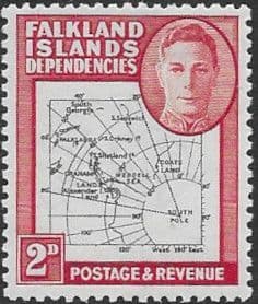 Falkland Islands Dependencies 1946 Map SG G3a Gap in 80th Parallel Normal Fine Mint