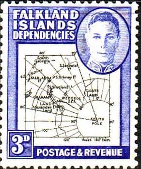 Falkland Islands Dependencies 1946 Map SG G4 Fine Mint