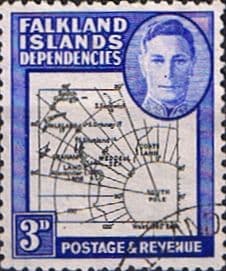 Falkland Islands Dependencies 1946 Map SG G4 Fine Used