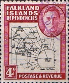 Falkland Islands Dependencies 1946 Map SG G5 Fine Used