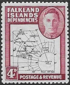 Falkland Islands Dependencies 1946 Map SG G5a Gap in 80th Parallel Fine Mint