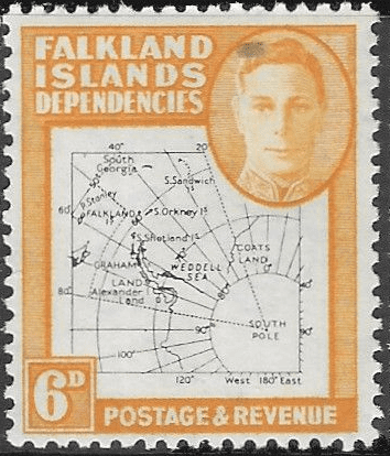 Falkland Islands Dependencies 1946 Map SG G6 Fine Mint