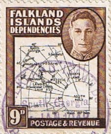 Falkland Islands Dependencies 1946 Map SG G7 Fine Used