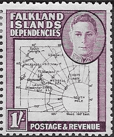 Falkland Islands Dependencies 1946 Map SG G8 Fine Mint