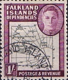Falkland Islands Dependencies 1946 Map SG G8 Fine Used