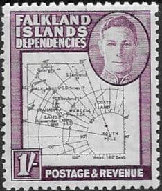 Falkland Islands Dependencies 1946 Map SG G8a Gap in 80th Parallel Fine Mint