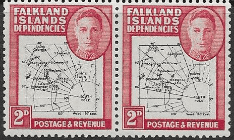 Falkland Islands Dependencies 1946 Thin Map Pair SG 11 Fine Mint
