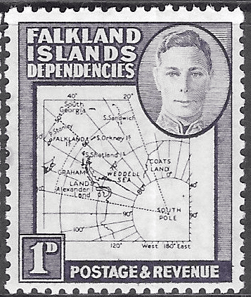 Falkland Islands Dependencies 1946 Thin Map SG10 Fine Mint