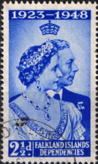 Falkland Islands Dependencies 1948 King George VI Royal Silver Wedding SG G19 Fine Used