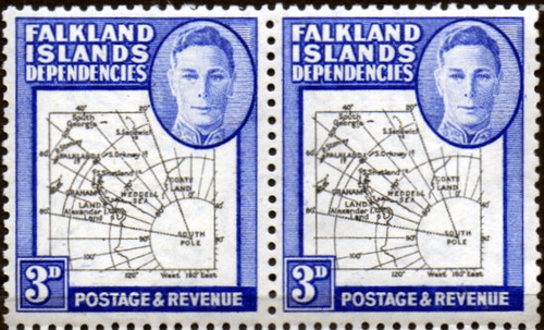 Falkland Islands Dependencies 1948 Thin Map Pair SG G12 Fine Mint