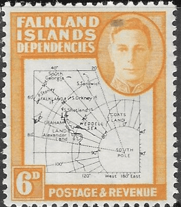 Falkland Islands Dependencies 1948 Thin Map SG G 14 Fine Mint