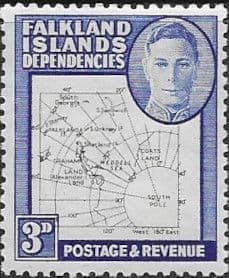 Falkland Islands Dependencies 1948 Thin Map SG G12 Fine Mint