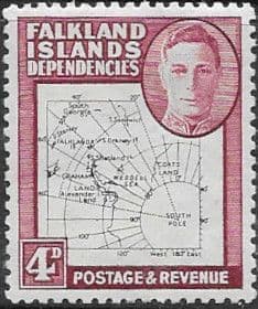 Falkland Islands Dependencies 1948 Thin Map SG G13 Fine Mint