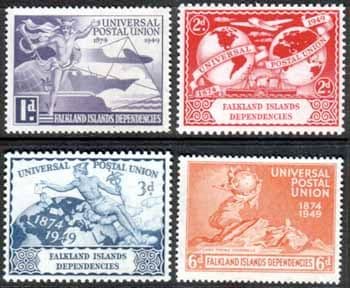 Falkland Islands Dependencies 1949 Universal Postal Union Set Fine Mint