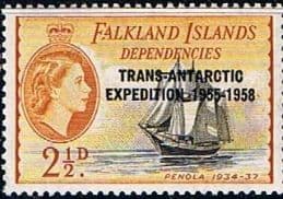 Falkland Islands Dependencies 1956 Trans-Antarctic Expedition Overprints SG G42 Fine Mint