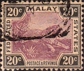 Federated Malay States 1900 Tiger SG 21 Fine Used