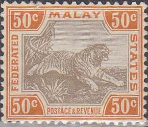 Federated Malay States 1904 SG 47c Tiger Fine Mint