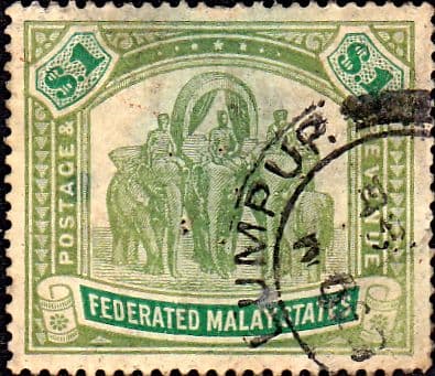 Federated Malay States 1904 SG 48a Elephants Used