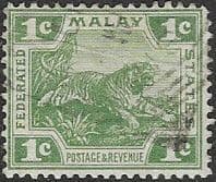 Federated Malay States 1904 Tiger SG 29a Fine Used