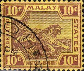 Federated Malay States 1922 SG 67 Tiger Fine Used