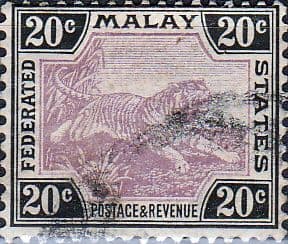 Federated Malay States 1922 SG 69 Tiger Fine Used