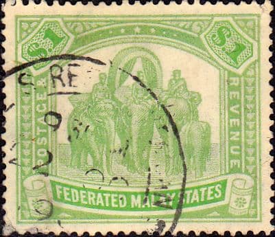 Federated Malay States 1922 SG 76 Elephants Fine Used