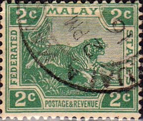 Federated Malay States 1922 Tiger SG 55 Fine Used