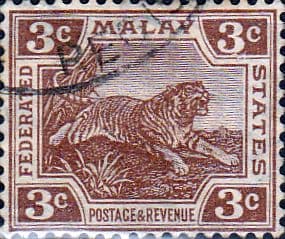 Federated Malay States 1922 Tiger SG 58 Fine Used