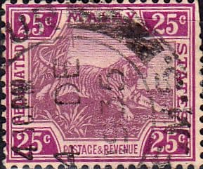 Federated Malay States 1922 Tiger SG 70 Fine Used