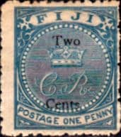 Fiji 1871 Queen Victoria SG 13 Surcharged Good Mint