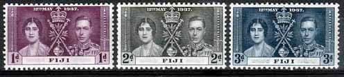 Fiji 1937 King George VI Coronation Set Fine Mint