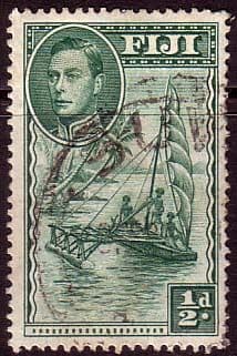 Fiji 1938 Native Sailing Canoe SG 249a Fine Used