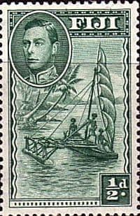 Fiji 1938 Native Sailing Canoe SG 249b Fine Mint