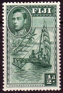 Fiji 1938 SG 249a Native Sailing Canoe Fine Mint