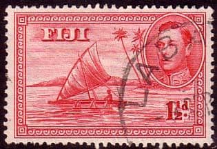 Fiji 1938 SG 252a Kamakua Canoe with Native Fine Used