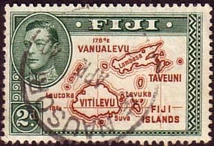 Fiji 1938 SG 253 Map of Fiji Islands Fine Used