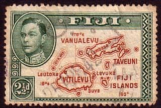 Fiji 1938 SG 256 Map of Fiji Islands Fine Used