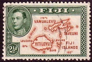Fiji 1938 SG 256c Map of Fiji Islands Fine Used