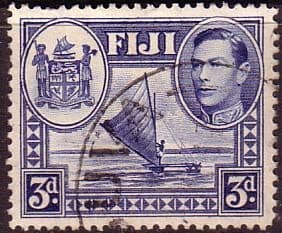 Fiji 1938 SG 257 Canoe and Arms of Fiji Fine Used