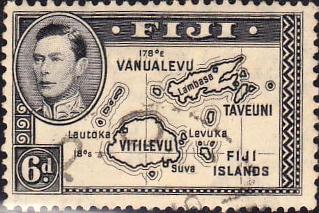 Fiji 1938 SG 260 Map of Islands Fine Used
